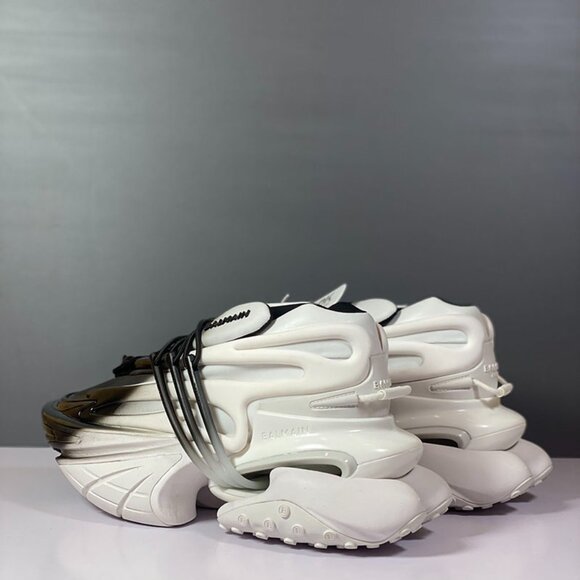 Balmain Unicorn Black And White Leather Sneakers - Picture 7 of 9